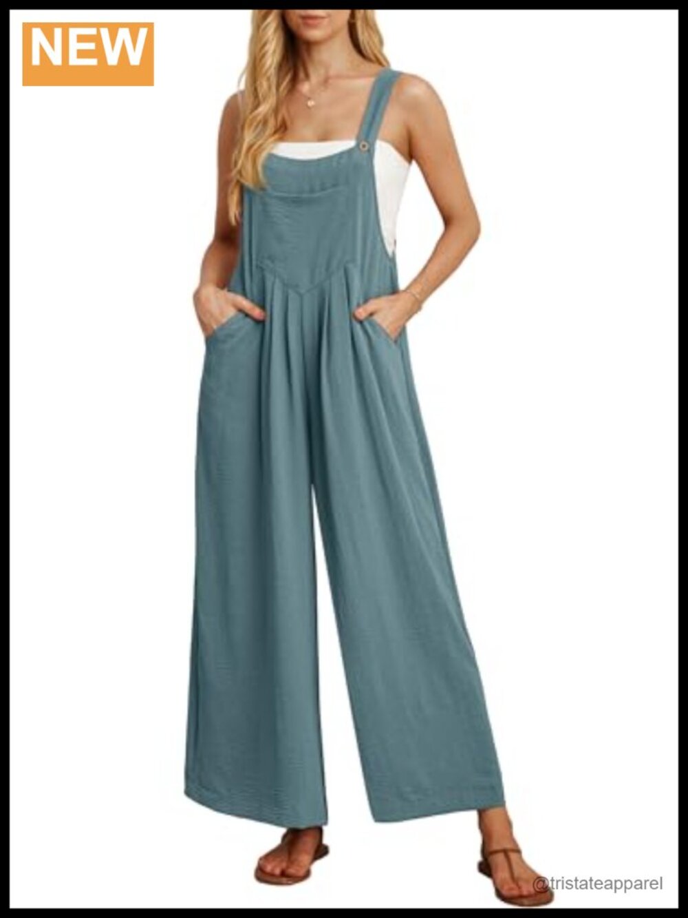 Women's Summer Wide Leg Jumpsuit Boho Overalls Loose Romper with Pockets